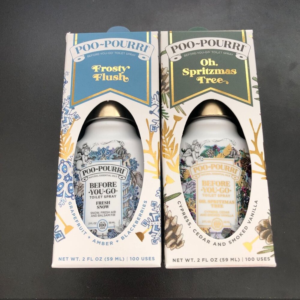 Poo~Pourri Holiday Bundle Frosty Flush & Oh,Spritzmas Tree 2/2 oz
